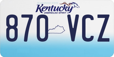 KY license plate 870VCZ