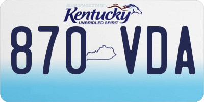 KY license plate 870VDA