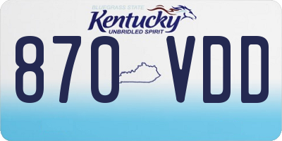 KY license plate 870VDD