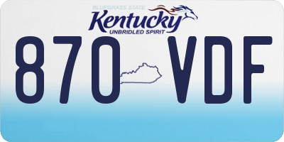 KY license plate 870VDF