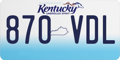 KY license plate 870VDL