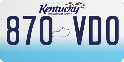 KY license plate 870VDO