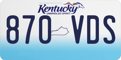KY license plate 870VDS