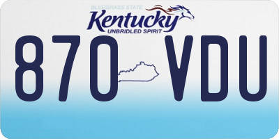 KY license plate 870VDU