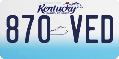 KY license plate 870VED