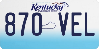 KY license plate 870VEL