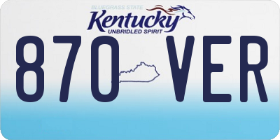KY license plate 870VER