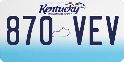 KY license plate 870VEV