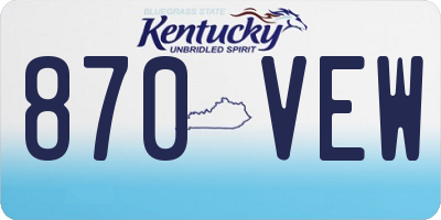 KY license plate 870VEW