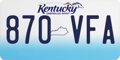 KY license plate 870VFA