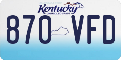 KY license plate 870VFD