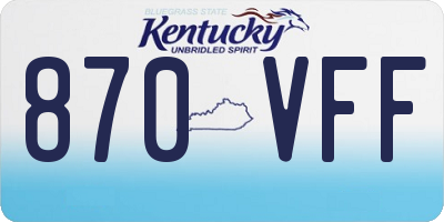 KY license plate 870VFF