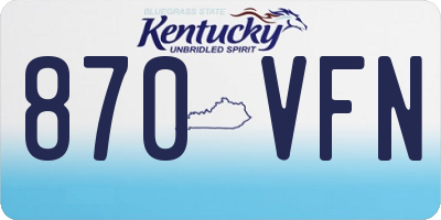 KY license plate 870VFN