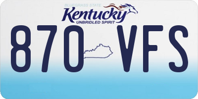 KY license plate 870VFS
