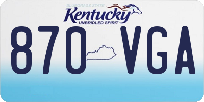 KY license plate 870VGA