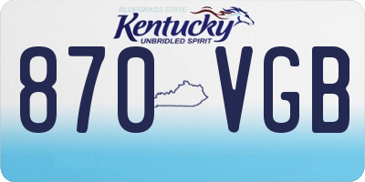 KY license plate 870VGB