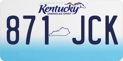 KY license plate 871JCK