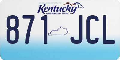 KY license plate 871JCL