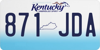 KY license plate 871JDA
