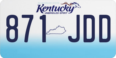 KY license plate 871JDD