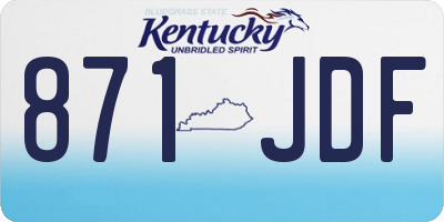 KY license plate 871JDF