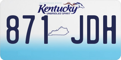 KY license plate 871JDH