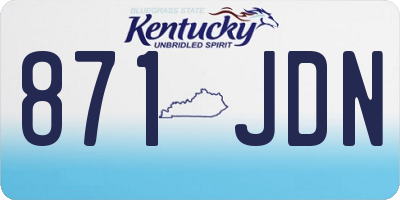 KY license plate 871JDN