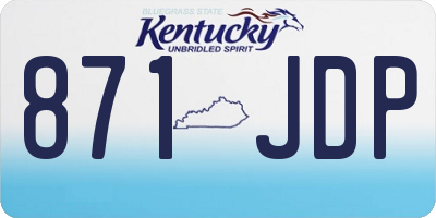 KY license plate 871JDP