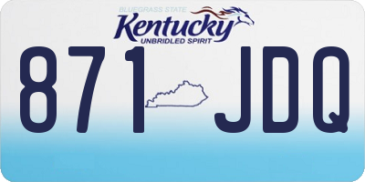 KY license plate 871JDQ