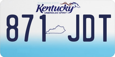 KY license plate 871JDT