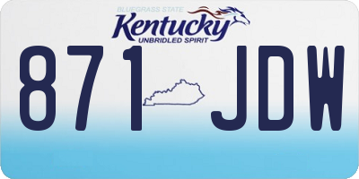 KY license plate 871JDW