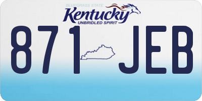 KY license plate 871JEB