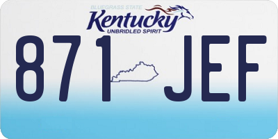 KY license plate 871JEF
