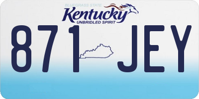 KY license plate 871JEY