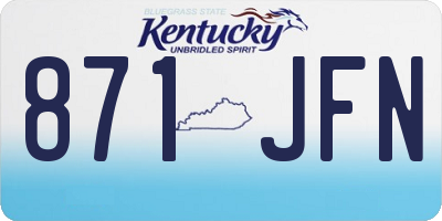 KY license plate 871JFN