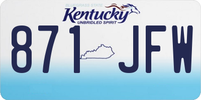 KY license plate 871JFW