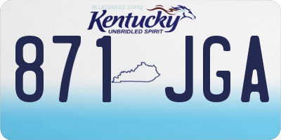 KY license plate 871JGA