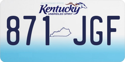 KY license plate 871JGF