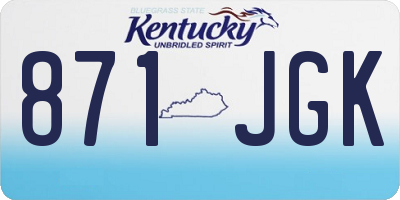 KY license plate 871JGK