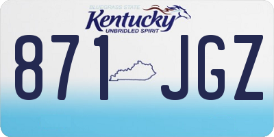 KY license plate 871JGZ