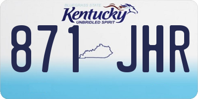 KY license plate 871JHR