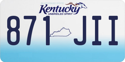 KY license plate 871JII