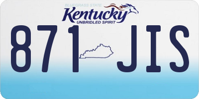 KY license plate 871JIS