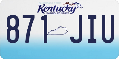 KY license plate 871JIU