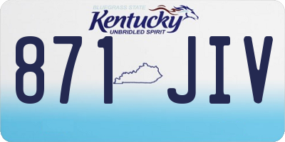 KY license plate 871JIV