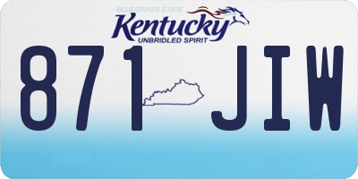 KY license plate 871JIW