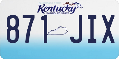 KY license plate 871JIX