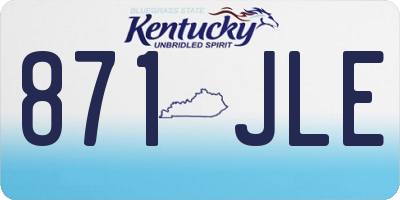 KY license plate 871JLE