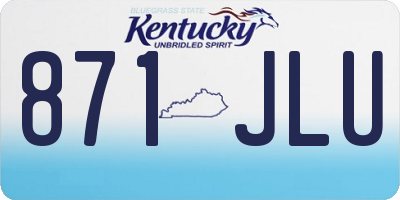 KY license plate 871JLU