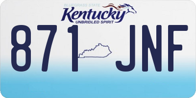 KY license plate 871JNF
